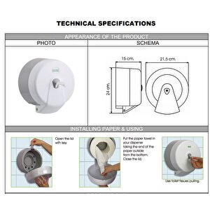 Clean Style K3b Mini Cimri İçten Çekmeli Tuvalet Kağıdı Dispenser Aparatı Siyah