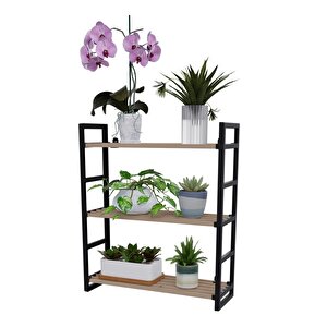 Stickwood 3 Katlı Süper Kalite Siyah Ahşap Kitaplık & Ayakkabılık, Banyo, Mutfak, Oyuncak Dolabı