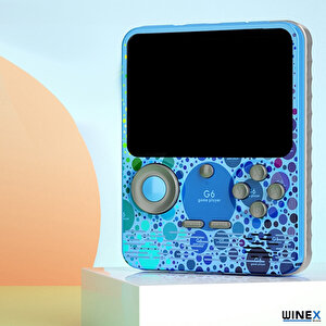 Winex G6 Retro 3.5 Inç Tv Bağlanan Oyun Konsolu Mavi (666 Klasik Oyunlar)