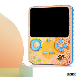 Winex G6 Retro 3.5 Inç Tv Bağlanan Oyun Konsolu Pembe (666 Klasik Oyunlar)