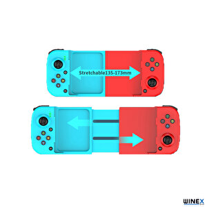 Winex Android İos Harmonyos Switch Androidtv Windows Akıllı Bluetooth Teleskopik Gamepad Joystick Siyah D3