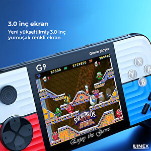 Winex G9 Retro 3.0 Inç Tv Bağlanan 2.joystickli Oyun Konsolu Mavi (666 Klasik Oyunlar)