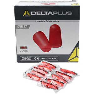 Delta Plus Conıc200 Ipsiz Kulak Tıkacı Pu Köpük Tek Kullanımlık 10'lu Snr36db
