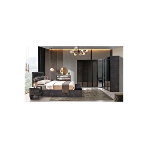 Moskova Köşe Gardirop -mdf-antrasi̇t-240+240x55x215cm- 9 Kapak-cam Kapak-ücretsi̇z Nakli̇ye Ve Montaj