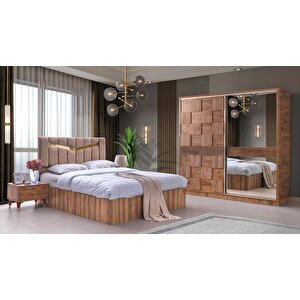 Cenevre Gardirop-cevi̇z-207x60x215cm-sürgülü Aynali Kapak-ücretsi̇z Nakli̇ye Ve Montaj
