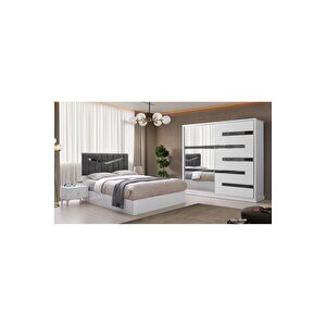 Barselona Yatak Odasi-beyaz-sürgülü Ve Aynali-bazasiz Traversli̇-ücretsi̇z Nakli̇ye Ve Montaj