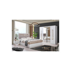 Palermo Yatak Odasi-beyaz-sürgülü Ve Aynali-bazasiz Traversli̇-ücretsi̇z Nakli̇ye Ve Montaj