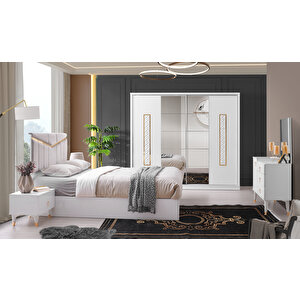 Palermo Yatak Odasi-beyaz-sürgülü Ve Aynali-bazasiz Traversli̇-ücretsi̇z Nakli̇ye Ve Montaj