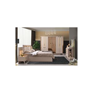Porto Şi̇fonyer - Makyaj Masası - Işıklı Aynalı - Mdf - Kum Beji̇