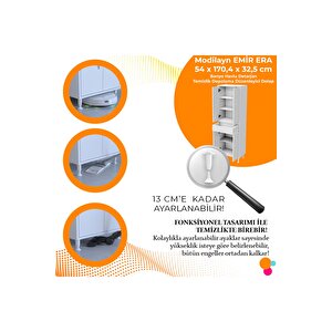 Emir Era 55 X 173 X 32,5 Cm Kapaklı Ve Çekmeceli Çok Amaçlı Banyo & Mutfak Dolabı