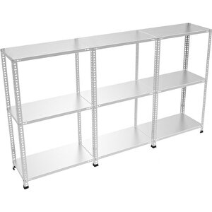 ®3 Katlı  3 Lü Bitişik Çelik Raf Galvaniz Raf Arşiv Rafı Depo Rafı  Kiler Rafı 43x93x150 Dx51 Kalite 43x93x150 cm