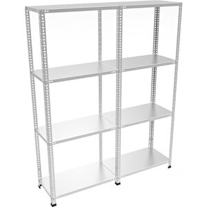 ®4 Katlı  2 Li Bitişik Çelik Raf Galvaniz Raf Arşiv Rafı Depo Rafı  Kiler Rafı 43x75x150 Dx51 Kalite 43x75x150 cm