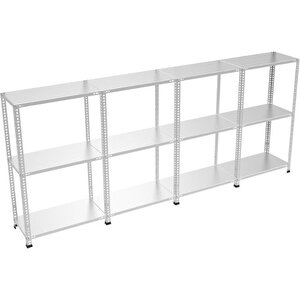 ®3 Katlı  4 Lü Bitişik Çelik Raf Galvaniz Raf Arşiv Rafı Depo Rafı  Kiler Rafı 31x75x200 Dx51 Kalite 31x75x200 cm