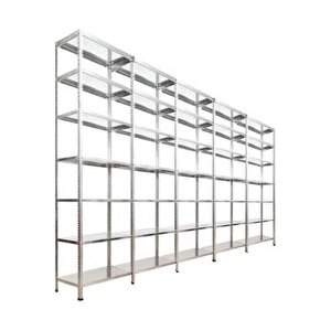 ®7 Katlı  5 Li Bitişik Çelik Raf Galvaniz Raf Arşiv Rafı Depo Rafı  Kiler Rafı 31x93x250 Dx51 Kalite 31x93x250 cm