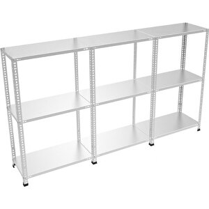 ®3 Katlı  3 Lü Bitişik Çelik Raf Galvaniz Raf Arşiv Rafı Depo Rafı  Kiler Rafı 43x75x150 Dx51 Kalite 43x75x150 cm