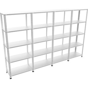 ®5 Katlı  4 Lü Bitişik Çelik Raf Galvaniz Raf Arşiv Rafı Depo Rafı  Kiler Rafı 59x75x250 Dx51 Kalite 59x75x250 cm