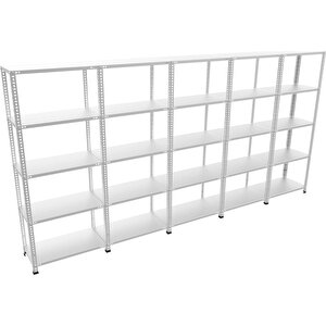 ®5 Katlı  5 Li Bitişik Çelik Raf Galvaniz Raf Arşiv Rafı Depo Rafı  Kiler Rafı 43x60x150 Dx51 Kalite 43x60x150 cm