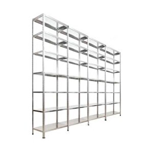 ®7 Katlı  4 Lü Bitişik Çelik Raf Galvaniz Raf Arşiv Rafı Depo Rafı  Kiler Rafı 31x75x250 Dx51 Kalite 31x75x250 cm