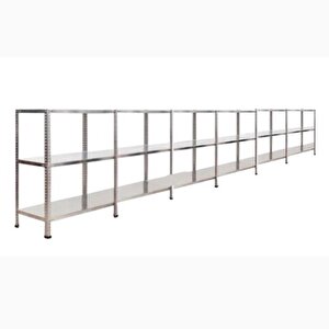 ®3 Katlı  6 Lı Bitişik Çelik Raf Galvaniz Raf Arşiv Rafı Depo Rafı  Kiler Rafı 31x93x150 Dx51 Kalite 31x93x150 cm