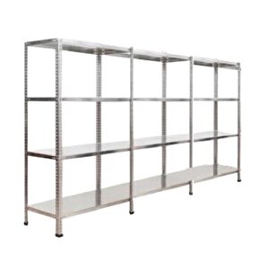 ®4 Katlı  3 Lü Bitişik Çelik Raf Galvaniz Raf Arşiv Rafı Depo Rafı  Kiler Rafı 59x75x200 Dx51 Kalite 59x75x200 cm