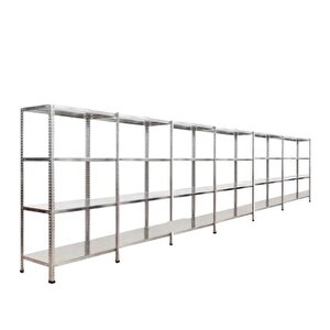 ®4 Katlı  6 Lı Bitişik Çelik Raf Galvaniz Raf Arşiv Rafı Depo Rafı  Kiler Rafı 43x60x200 Dx51 Kalite 43x60x200 cm