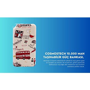 Cosmostech 10.000 Mah Powerbank Özel Resim England Temalı, Taşınabilir güç bankası