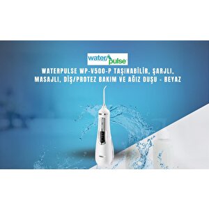 Waterpulse Water Flosser V500 Kablosuz Taşınabilir Ağız Duş Bakım Seti Beyaz