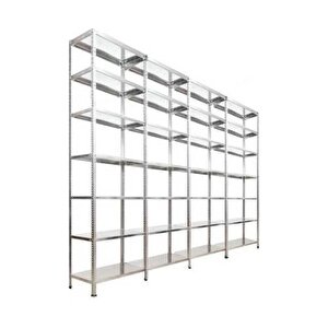 ®7 Katlı  4 Lü Bitişik Çelik Raf Galvaniz Raf Arşiv Rafı Depo Rafı  Kiler Rafı 59x75x250 Dx51 Kalite 59x75x250 cm
