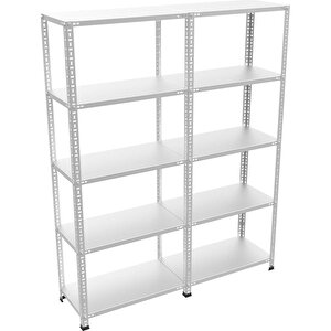 ®5 Katlı  2 Li Bitişik Çelik Raf Galvaniz Raf Arşiv Rafı Depo Rafı  Kiler Rafı 43x75x250 Dx51 Kalite 43x75x250 cm