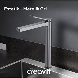 Ritmo RT8500GR Mutfak Armatürü - Metalik Gri