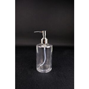 Gümüş Tıpalı Cam Sıvı Sabunluk Şişesi 7,5x12,5 Cm - By.svs.001 C1-1-288