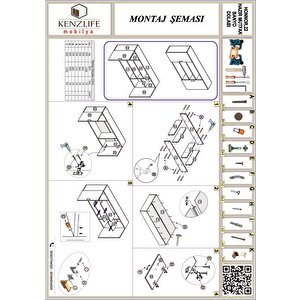 Kenzlife Hazır Mutfak Honnor32 Cvz 060*120*32 Mutfak Banyo Dolabı Kapaklı Raflı