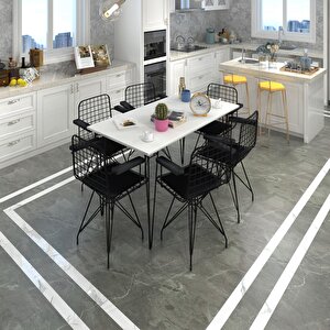 Knsz Masa Sandalye Takımı Hem75mazlum Byzsyh 130*090 Klç 6 Sandalye Syhsyh Kolçaklı