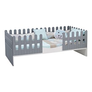 Soft Montessori Çocuk Odası Gri Karyola 90x190 cm Gri