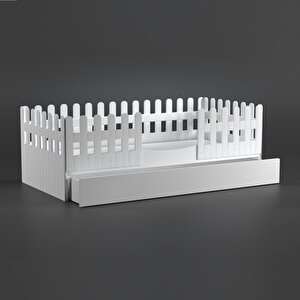 Soft Beyaz Çocuk Odası Montessori Karyola 90x190 Cm Beyaz