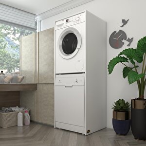 Çamaşır-bulaşık Makinesi Dolabı Boryamdf Beyaz 180x70x60 % 100 Mdf Full Mdf Banyo Kapaksız Arkalıksız
