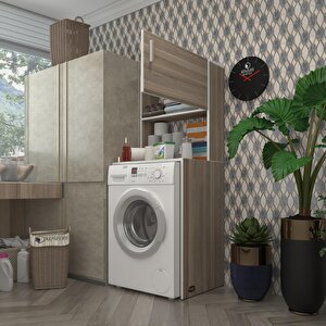 Çamaşır Makinesi Dolabı Bohemya Cordoba 160x066*50-20 Banyo Kapaklı Arkalıksız