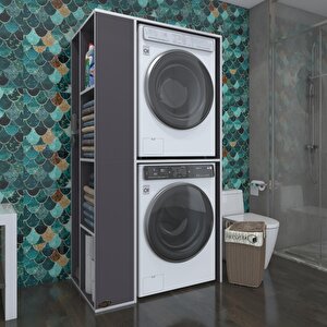 Kenzlife Çamaşır-kurutma Makinesi Dolabı Demyan Gri 180*090*60 Banyo Kapaksız Arkalıksız