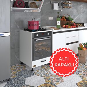 Ankastre Modülü Kabini Malik Ejder Byz Fırın Ocak Dolabı Kapaklı Ayarlı Ayaklı Beyaz
