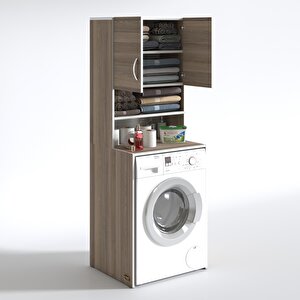Çamaşır Makinesi Dolabı Hayzum Crd 180*066*55 Banyo Kiler Çift Kapaklı Arkalıklı