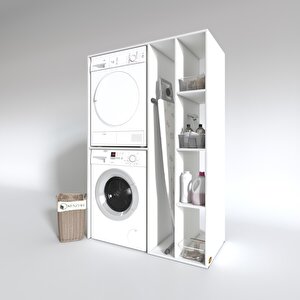 Çamaşır-kurutma Makinesi Dolabı Alyusha Beyaz 180x120x60 Banyo Kapaksız Arkalıksız