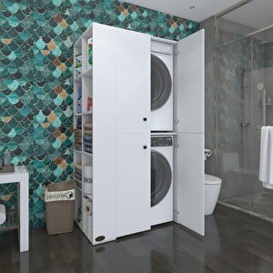 Çamaşır-kurutma Makinesi Dolabı Kapaklı Fedyenka Sol Byz 180*090*60 Banyo Arkalıksız