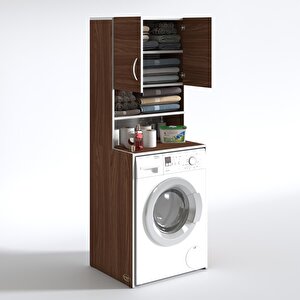 Çamaşır Makinesi Dolabı Hayzum Cvz 180*066*55 Banyo Kiler Çift Kapaklı Arkalıklı