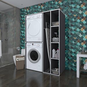 Çamaşır-kurutma Makinesi Dolabı Alyusha Gri 180*120*60 Banyo Kapaksız Arkalıksız