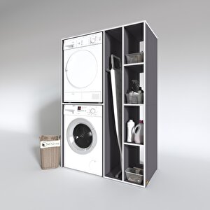 Çamaşır-kurutma Makinesi Dolabı Alyusha Gri 180x120x60 Banyo Kapaksız Arkalıksız
