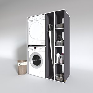 Çamaşır-kurutma Makinesi Dolabı Alyusha Gri 180*120*60 Banyo Kapaksız Arkalıksız