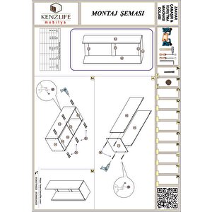 Kenzlife Çamaşır-kurutma Makinesi Dolabı Zakhar Cvz 180*70*60 Banyo Kapaksız Arkalıksız