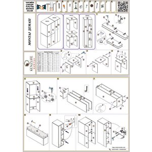 Kenzlife Çamaşır-kurutma Makinesi Dolabı Kapaklı Yaromira Cvz 180*120*60 Banyo Arkalıksız