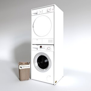 Çamaşır-kurutma Makinesi Dolabı Zakhar Beyaz 180x70x60 Banyo Kapaksız Arkalıksız