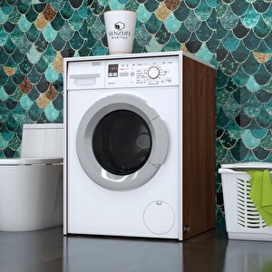 Çamaşır Makinesi Dolabı Naum Ceviz 90x70x60 Banyo Kapaksız Arkalıksız